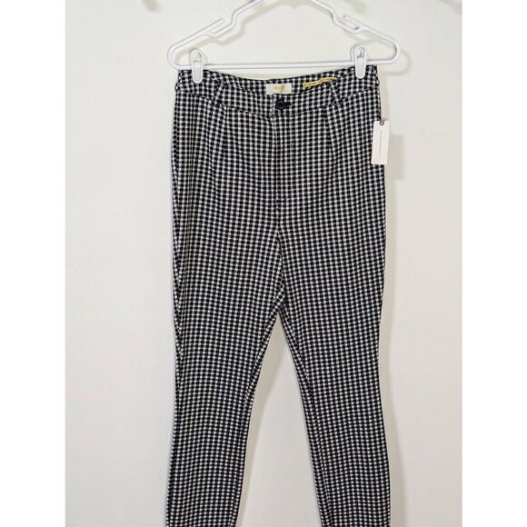 NWT Maeve By Anthropologie Black and White Gingham Checkered Pants - Size  8 - Picture 2 of 8